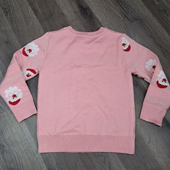 Christmas Pink Santa Sweater Sweatshirt Santa Size 4Y - Picture 2 of 5
